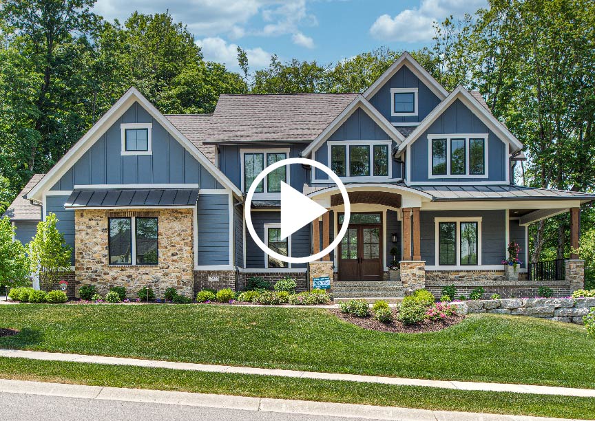 A virtual tour showcasing the exterior of a custom home.