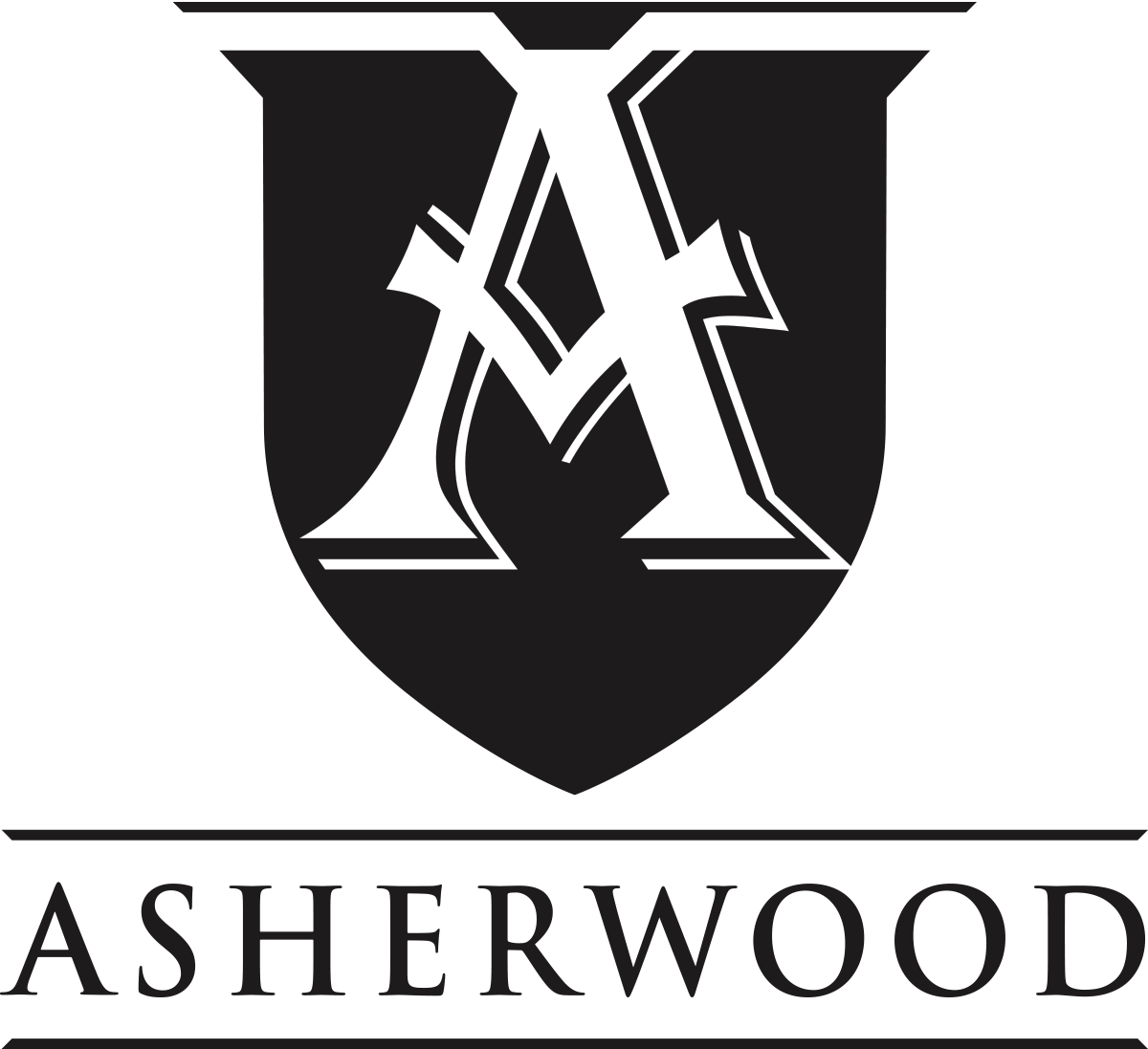 The luxury logo for Asherwood Estates, created exclusively by the expert custom home builders.