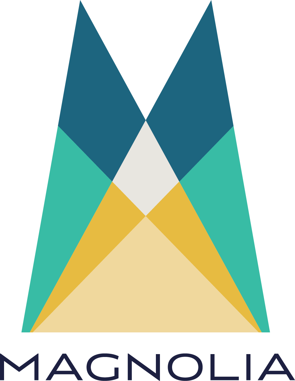 A luxurious Magnolia logo displayed on a vibrant green background.