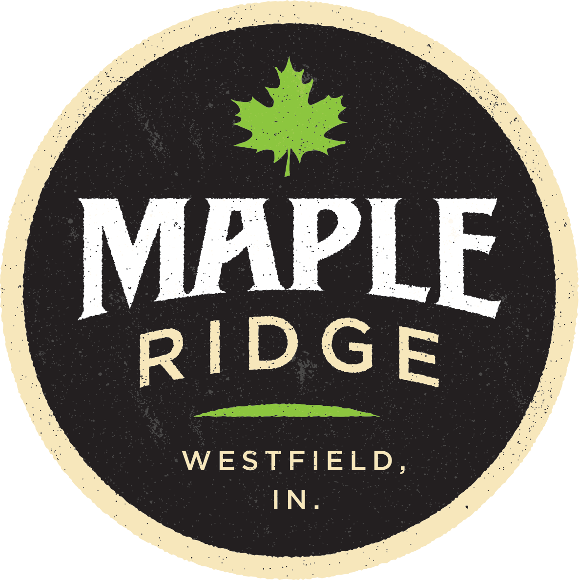 Maple Ridge, a custom home builder in Westfield, IN, proudly features its logo.